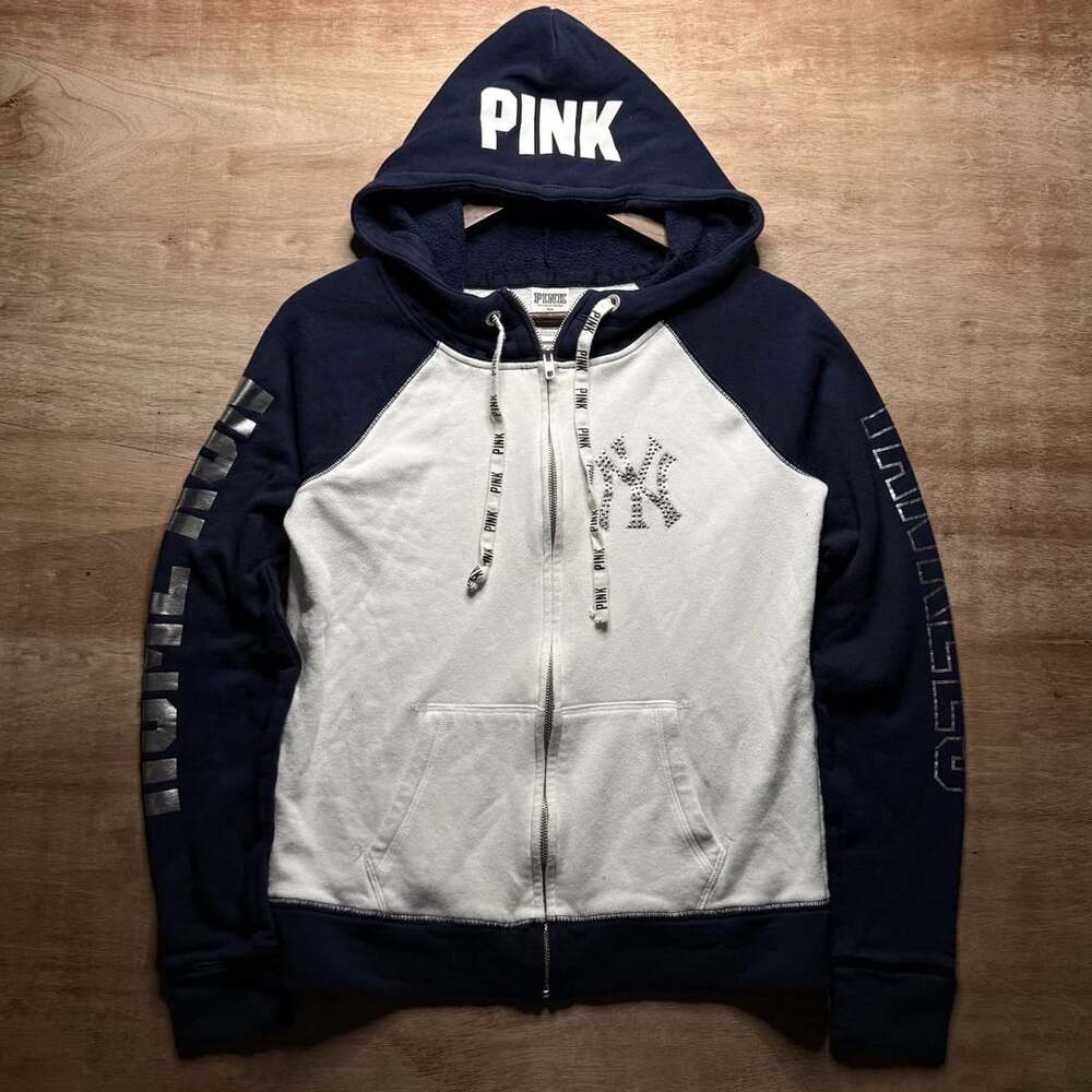 Victoria’s Secret PINK Yankees Hoodie Small Rhinestone NY Full Zip MLB
